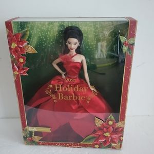 Barbie Signature 2022 Holiday Doll Asian Red Gown Collectible Christmas Gift toy